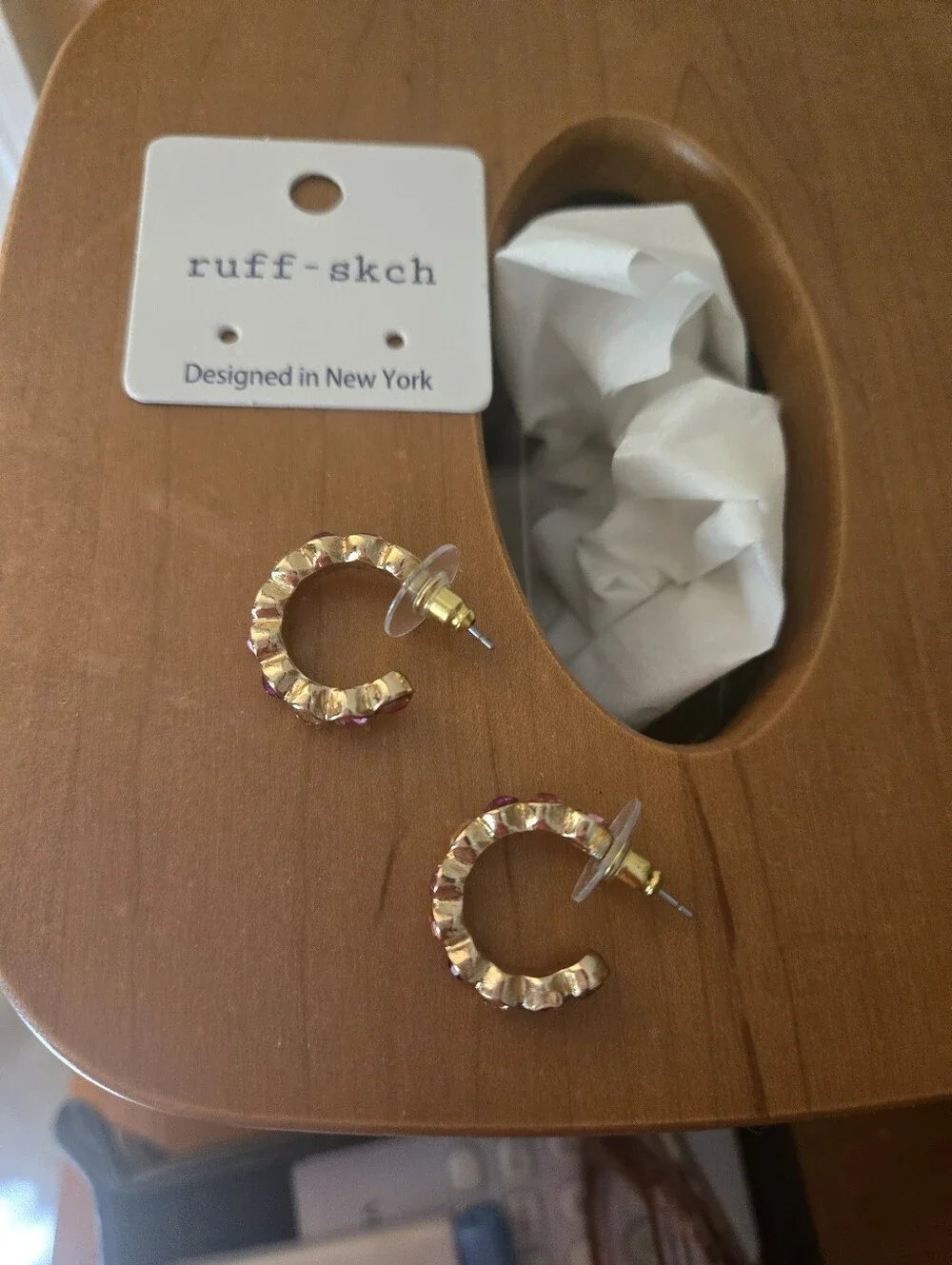 Jenneration Light Life Gold and Pink Crystal Hoop Earrings